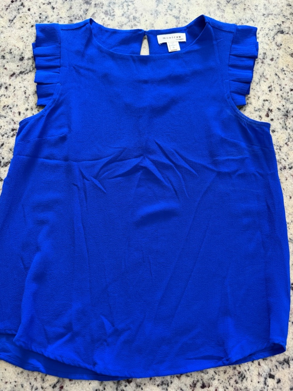 NWOT Monteau Royal Blue Ruffle Sleeve Camisole